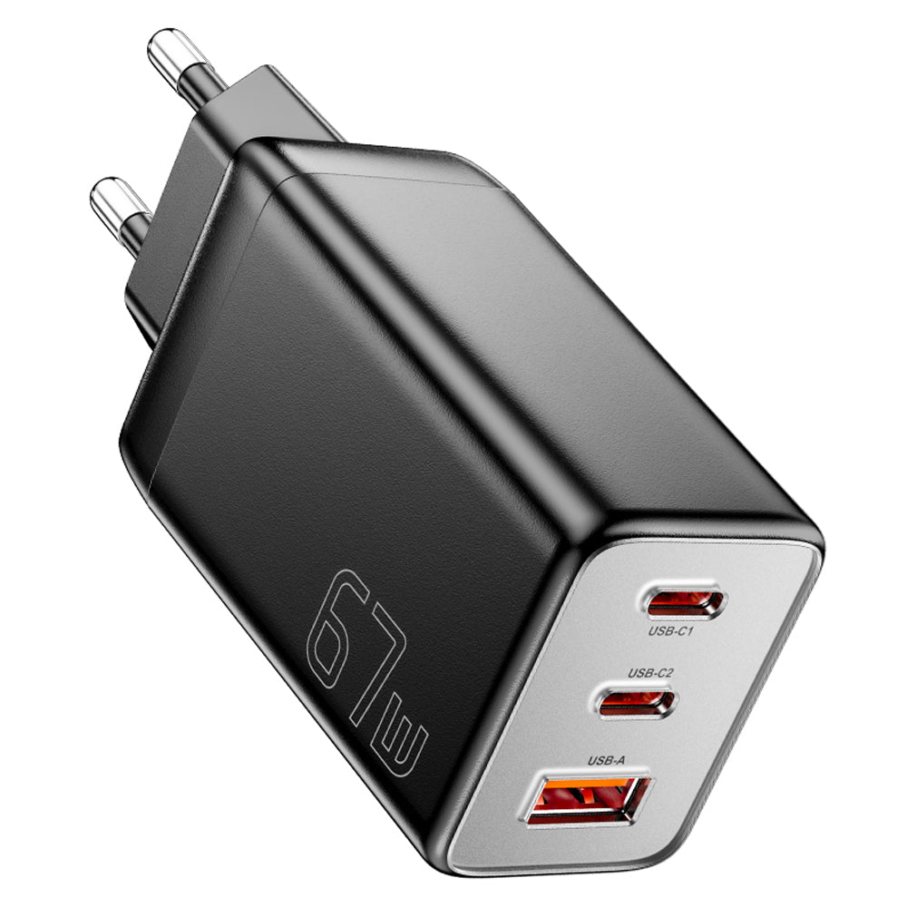 ESSAGER 67W High Power GaN Travel Adapter USB-A + 2 Type-C Portable Wall Charger ESSAGER 67W High Power GaN Travel Adapter USB-A + 2 Type-C Portable Wall Charger
